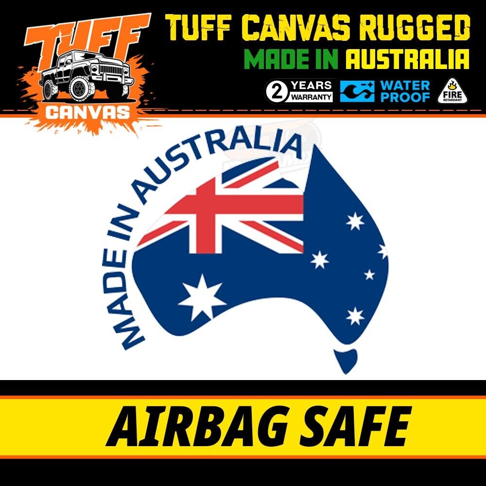 Tuff HD Canvas Seat Covers 2 Row For MAZDA BT-50 UP Dual Cab 10/2011-9/2015 BT50 Charcoal