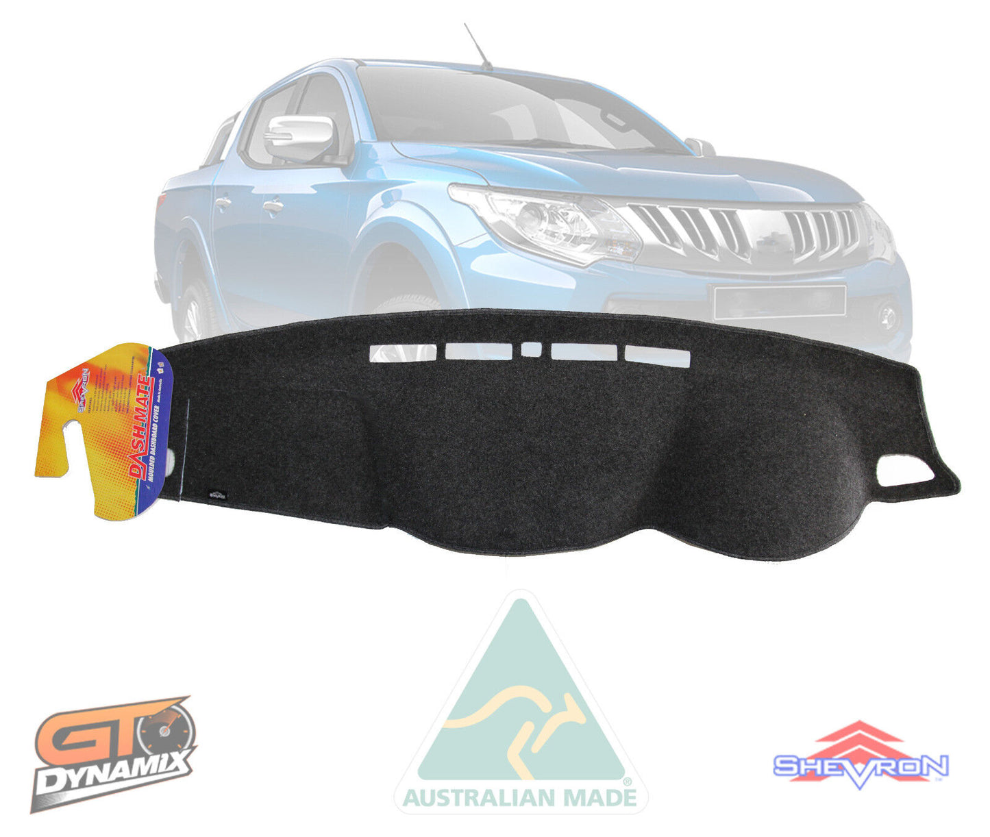 Tuff HD Canvas Seat Covers 2 Rows + Dash Mat For Mitsubishi Triton MQ 1/2015-2018 GLR GLX GLS Charcoal