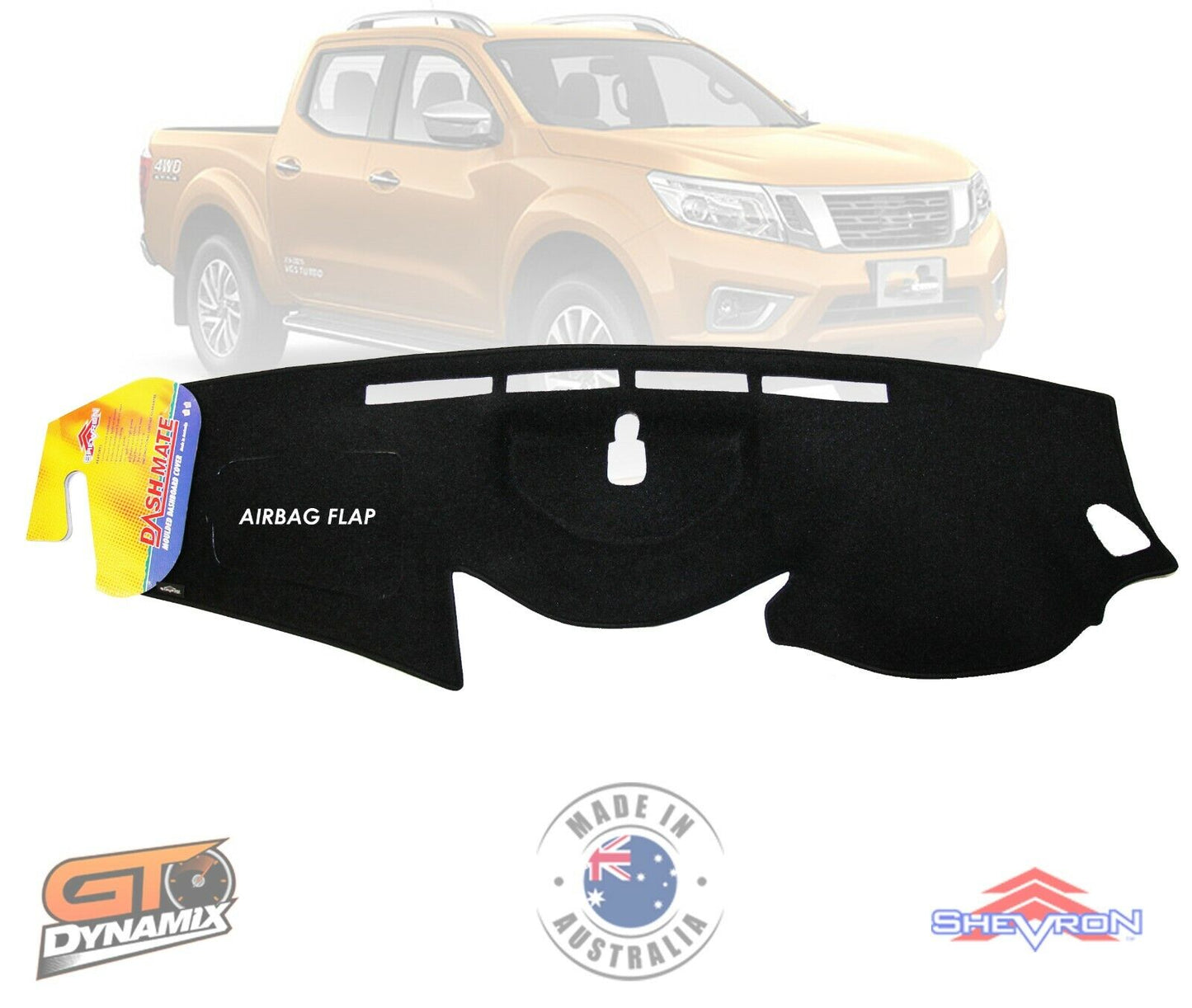 Tuff Canvas Seat Covers 2 Row + Dash Mat For Nissan Navara D23 NP300 2015-2024 Black